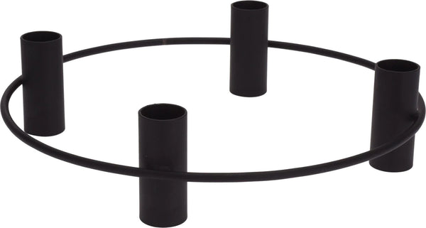 Matt Black Candlesticks Candle Holder Wide Base Candelabra Hold 4 Dinner Candles