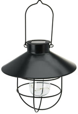 Led Solar Hanging Lantern Garden Light Patio Light 8 Micro Led Black Metal