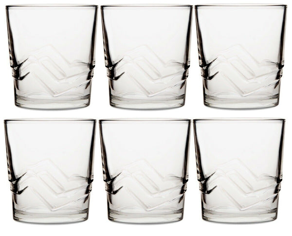 CoK Swirl Pattern Glass Large Tumbler Set Stackable Juice Water Glasses Set 6