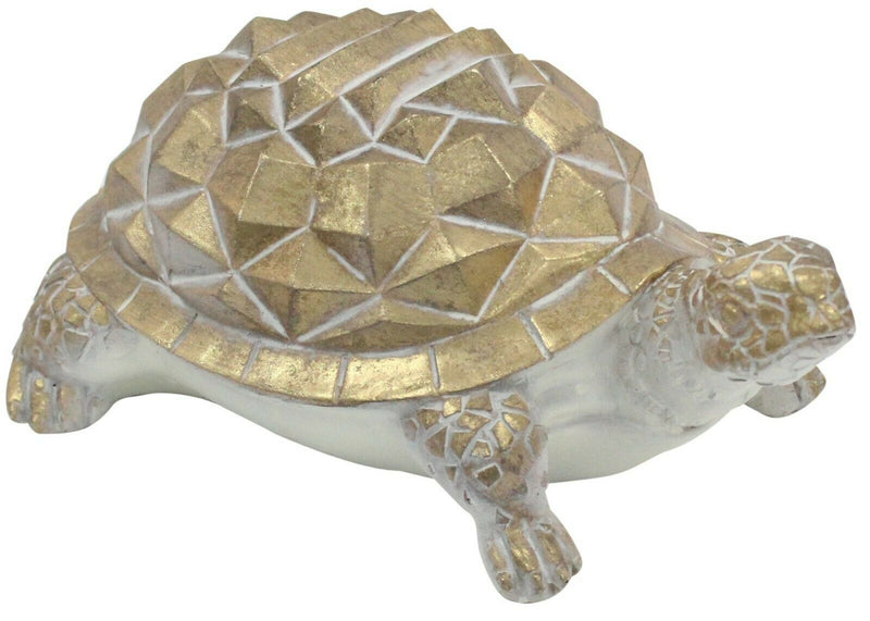 24cm Beautiful Gold Large Tortoise Intricate Detail Sculpture Figurine Turtle