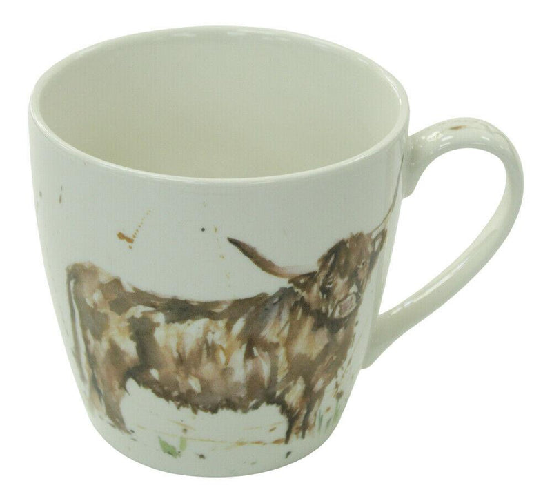 Set Of 4 Leonardo Collection Jumbo China Mug Gift Boxed Country Cow Theme 500ml