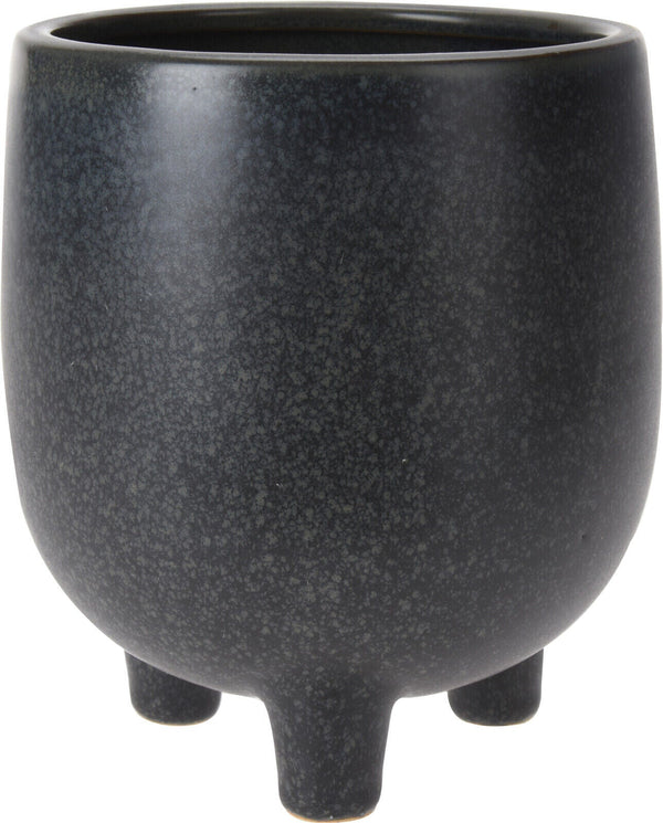 Raised Flower Pot On Legs Dark Grey Ceramic Decorative Plant Pot Flower Display