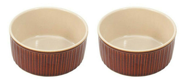 Set of 2 Zodiac Farmhouse Collection Ceramic Ramekin Soufflé Dishes 9.5cm