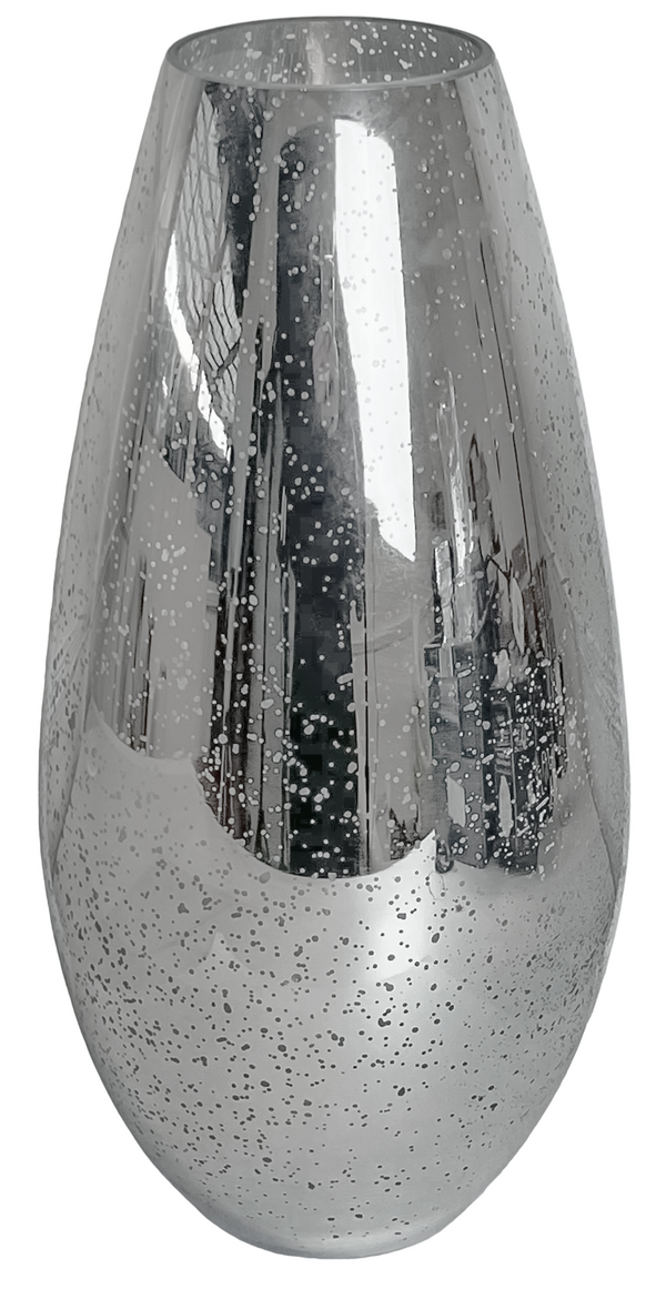 38cm Silver Flower Vase Mirrored Glass Vase Decorative Display Vase
