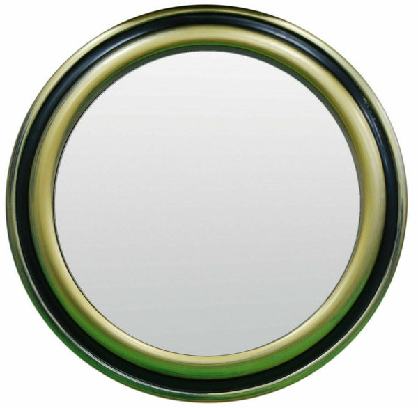 Set Of 3 Wall Clock & Mirror Set 32cm Round Gold & Black Wall Hanging Frames