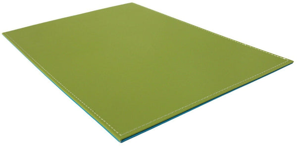 Large Placemats Reversible Set Of 4 Blue Green Faux Leather 40x30cm Rectangle