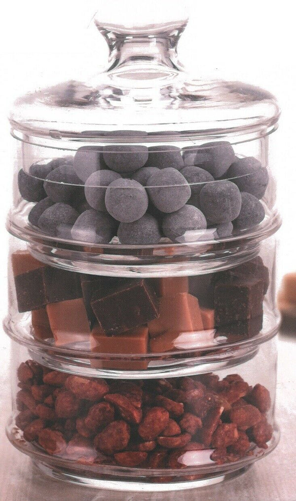 3 Tier Glass Cookie Jar Biscuit Sweets Glass Storage Jar Candy Jar Chocolate Jar