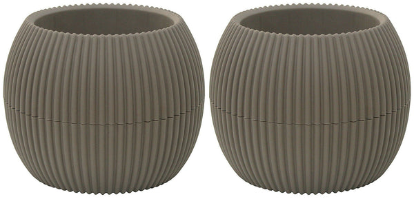 Set Of 2 Small Rippled Plant Pots Flower Pot 14cm Indoor' Outdoor Display Planter