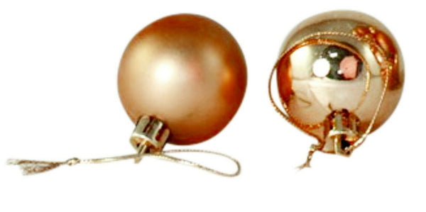 Rammento Set of 25 4cm Gold Baubles in Matte and Glitter Finish for Christmas