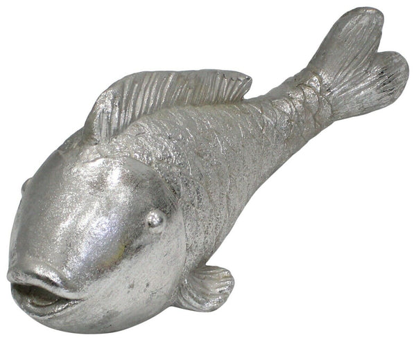 Large 55cm Beautiful Centerpiece Silver Fish Intricate Detail Sculpture Figurine