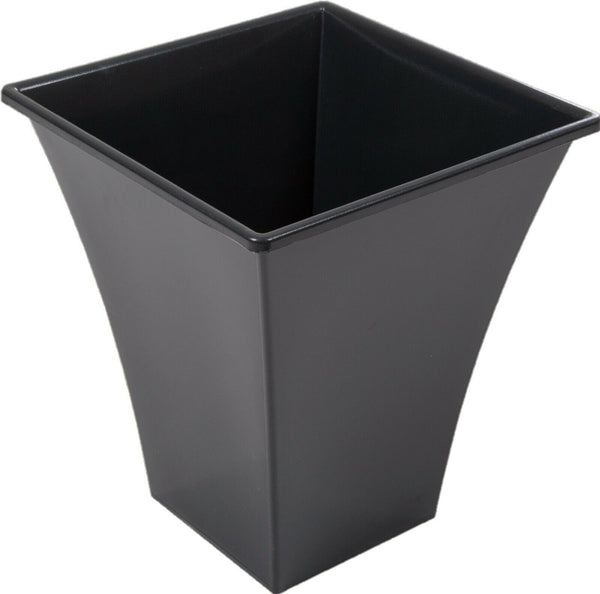 Rammento 31.5cm Tall Flared Square Plastic Planter, Black