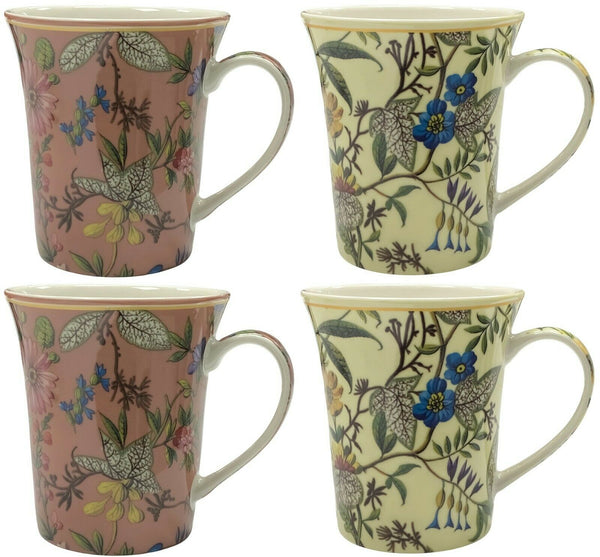 Leonardo Collection Floral Mug Set Gift Box Set of 4 Fine China Mugs Kilburn