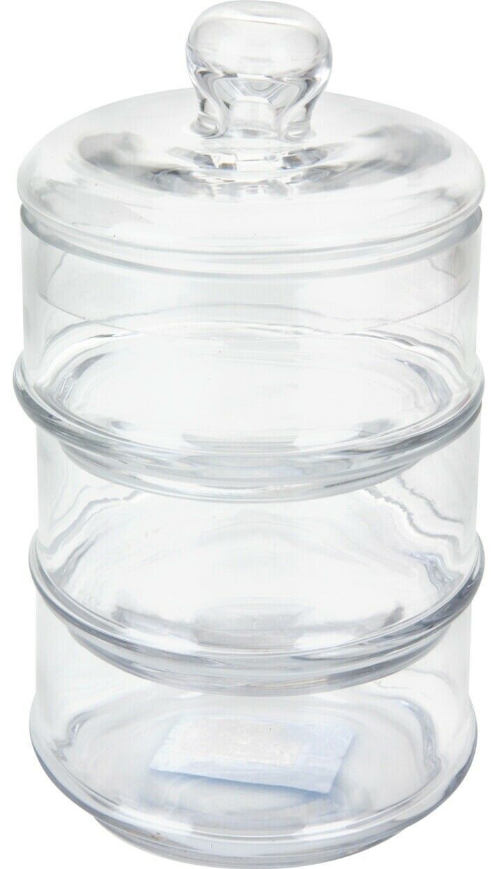 3 Tier Glass Cookie Jar Biscuit Sweets Glass Storage Jar Candy Jar Chocolate Jar