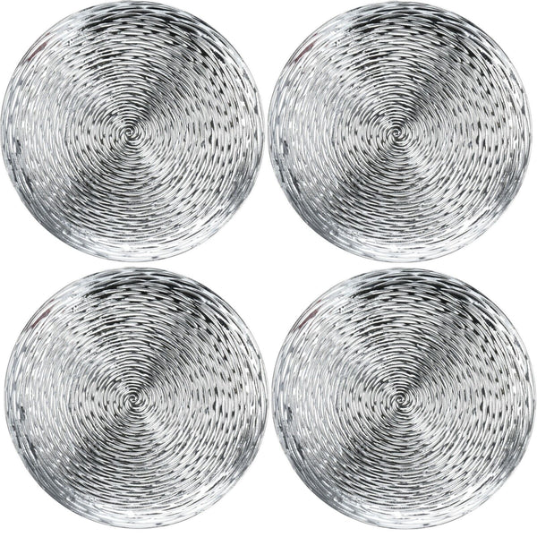Wavy Silver Charger Plates Set 4 Of Round Christmas Dinner Plates Under Plates