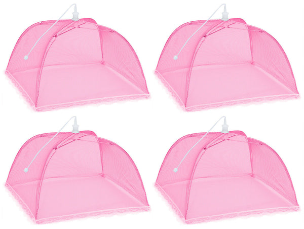 Mesh Pop Up Food Covers Set Of 4 Umbrella Dome Net For Outdoor Fly Bugs Insects