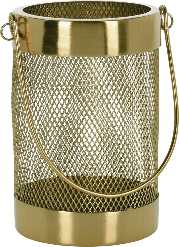 Lantern Candle Holder Large Pillar Candle Gold Indoor Outdoor Tealight Holder