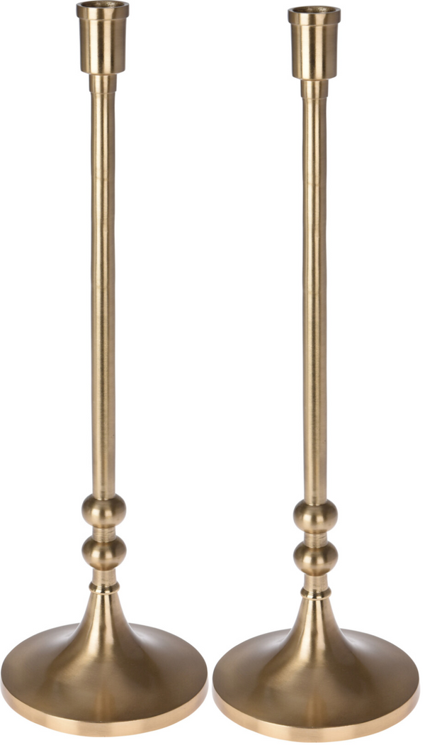 31cm Tall Gold Candlesticks Candle Holder Elegant Design Set Of 2 Wide Base