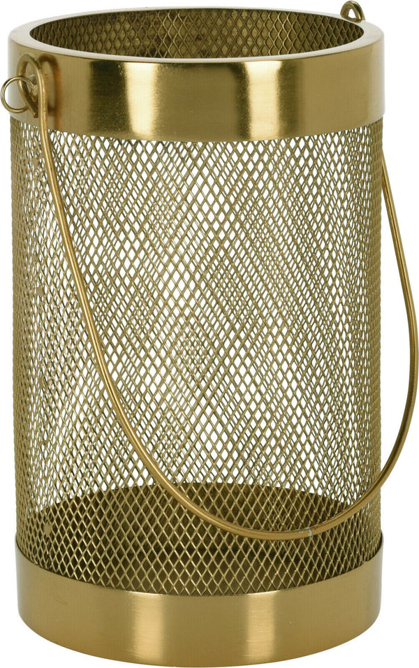 LARGE Lantern Candle Holder Pillar Candle Gold Indoor Outdoor Tealight Holder