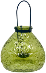 LARGE Glass Candle Lantern With Handle Set Of 2 Tealight Pillar Candle Holders