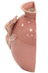 Ceramic Oriental Bud Vase - Pink 3D Flower Vase Wall Plaque Decoration 15.5cm